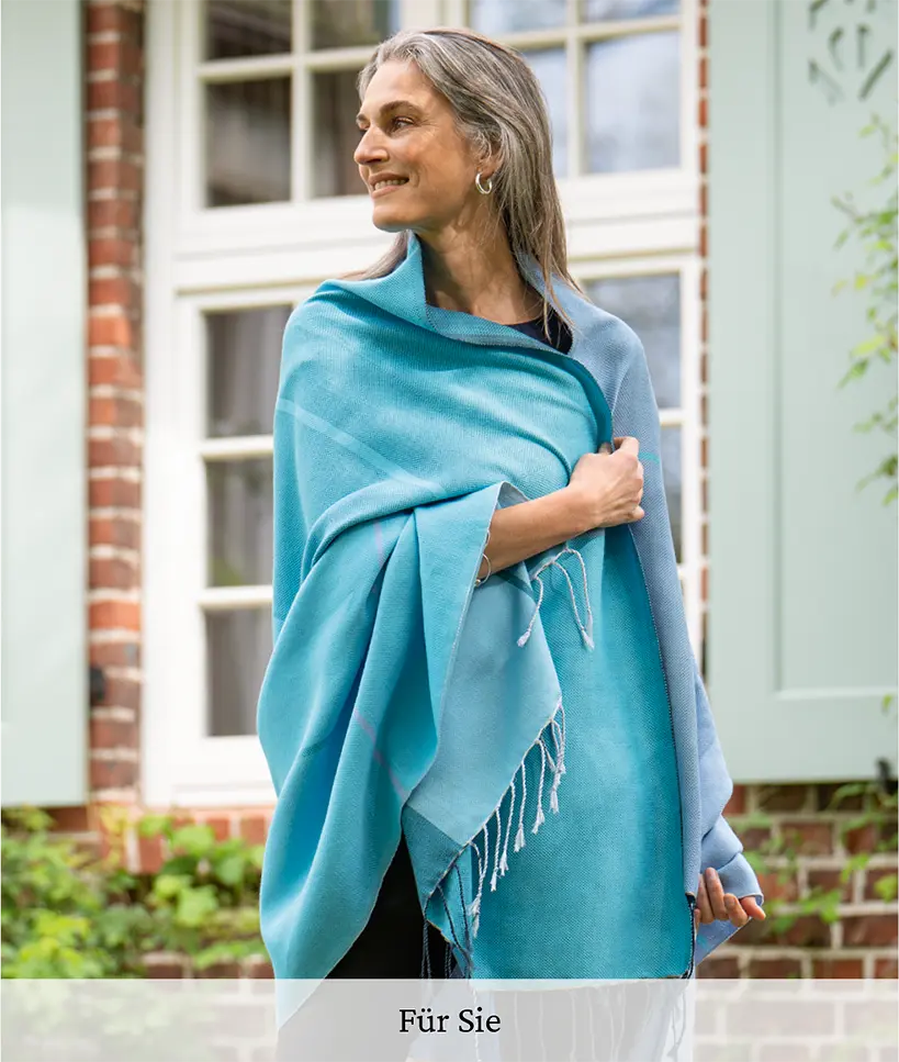 Fur Sie Nsija Stola Tuerkis Blau Grau